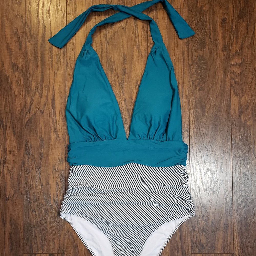 Halter one piece bathing suit
